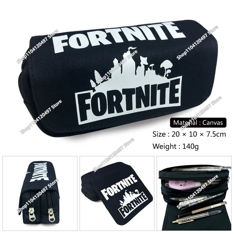 Голям ученически несесер Fortnited с голям капацитет, калъф за моливи, детска играчка, чанта за химикалки, ученически пособия, несесер за канцеларски материали, геймърски подаръци за момчета