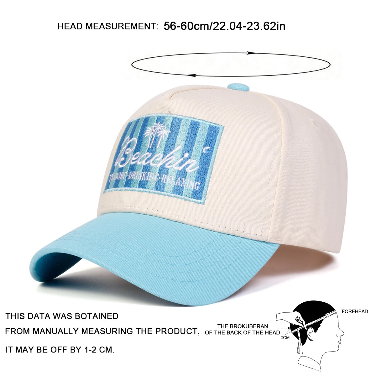 Unisex BEACHIN Κασκέτα μπέιζμπολ με κεντημένα γράμματα Άνοιξη Φθινόπωρο Υπαίθρια Ρυθμιζόμενα Κασκέτα για καθημερινή χρήση Κασκέτα αντηλιακή Αθλητική κασκέτα