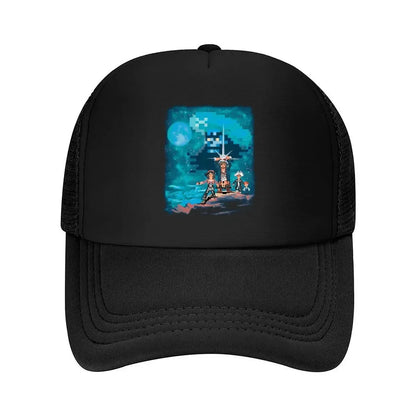 Pixel Adventure Retro, 8 - Bit - Style Character Graphic Art Design Mesh Baseball Cap