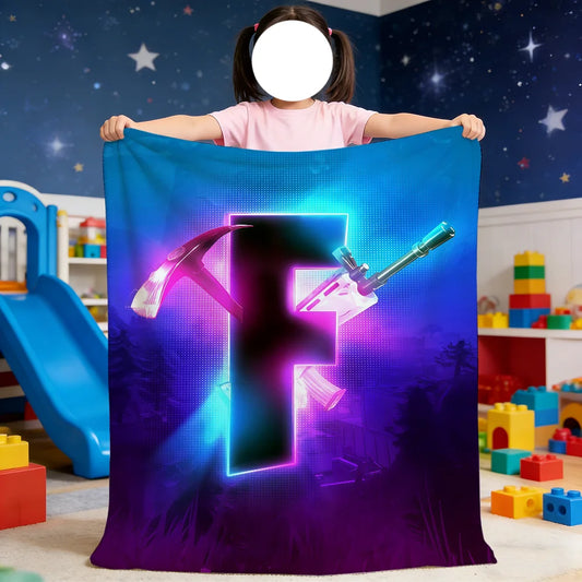 F-Fortnite-logopelihuopa – pehmeä torkkupeitto piknikille, sänkyyn, sohvalle, kotiin ja makuuhuoneeseen, lämmin ja mukava