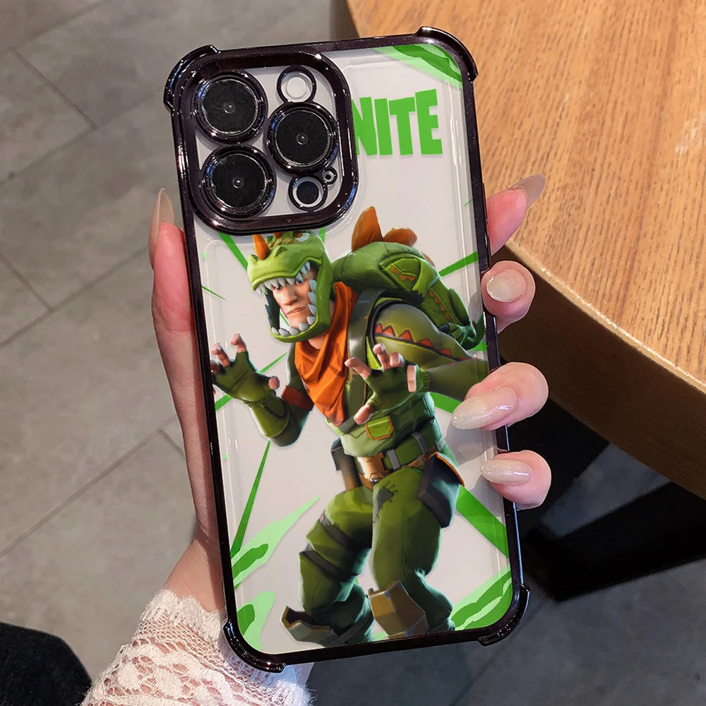 Hot Fortnites Game Plating Handyhülle für iPhone 17 17e 16e 16 15 14 13 12 11 Pro Max X XR XSMax 7 8 Mini Air Plus, sturzsicher