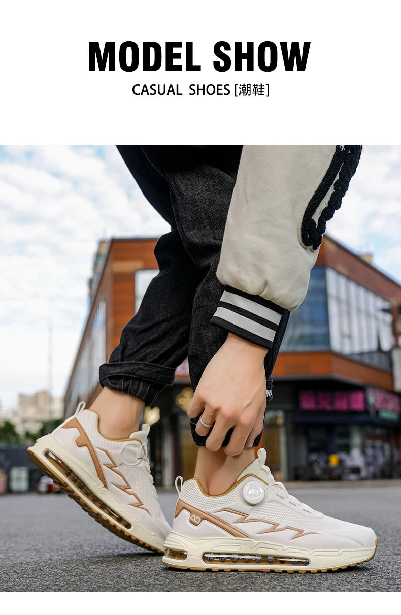 Sapatilhas de corrida para homem primavera e verão — calçado outdoor para caminhada, sapatilhas de trail resistentes ao desgaste com fecho BOA, respiráveis, estilo desportivo e casual
