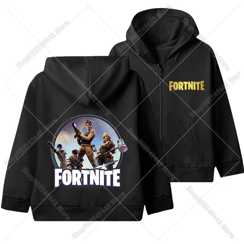 Hot Game Fortnite Zipper Hoodies Kids Hooded Jacket Children Thin Sweatshirt Autumn Long Sleeve Boy Clothing Casual Hood Coat