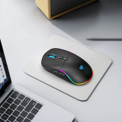 Mouse tri-mode 2.4G wireless/Bluetooth/cablato, DPI regolabile a 6 livelli, batteria da 500mAh, illuminazione RGB, macro per gaming e esports, mouse da ufficio
