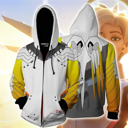 Anime Game Hoodie Sweatshirt 3D Printing Overwatch D.Va DJ Cosplay Costume Women Men Couple Hooded Jacket Top Clothing