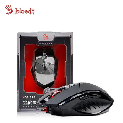 Káblová myš Bloody V7M RGB, ľahká ergonomická konštrukcia, 4000dpi, pre PC, kanceláriu, e-športy a gaming, s programovaním makier pre CF LOL CS