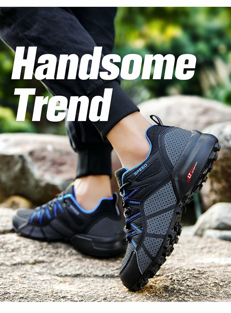 Herenwandelschoenen voor alle terreinen – outdoor sportschoenen van ademend mesh, antislip en slijtvast, voor wandelen en fietsen outdoor