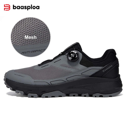 Baasploa Men Hiking Shoes Outdoor Climbing Mesh Breathable Travel Walking Shoes Male Non-Slip Wear Resistant Comfortable Sneaker