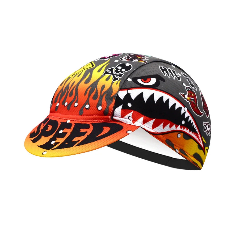Cool style Cycling Caps Summer Breathable Sports Bicycle Hats Quick Dry Polyester Black Blue Bike Hats Classical Retro Runing