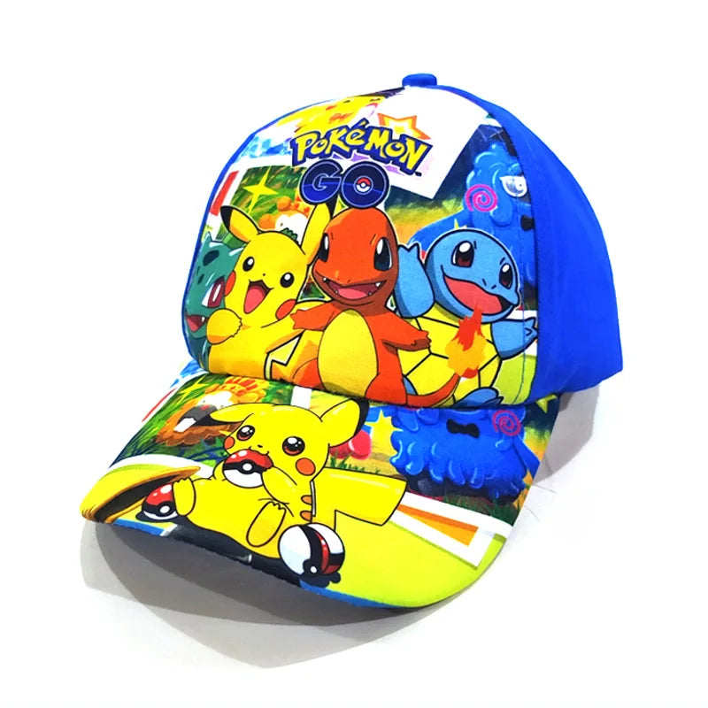 Kreslená bejzbalová čiapka s motívom Pokémona, čiapka s Pikachuom, nastaviteľná, Pokemon Cosplay, Hip Hop, pre deti, dievčatá, chlapcov, anime postavičky, hračky, darčeky pre deti