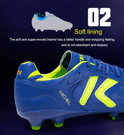 KELME FG Soccer Shoes Original Cow-Skin Sneakers Men Professional Grass Non-Slip Sports Training Football Boots ZX80011018