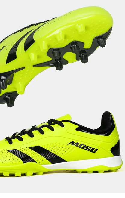 Nuevas zapatillas de fútbol para hombre y mujer, calzado deportivo para interior y exterior con tacos largos y tacos fragmentados para entrenamiento de fútbol en césped sintético