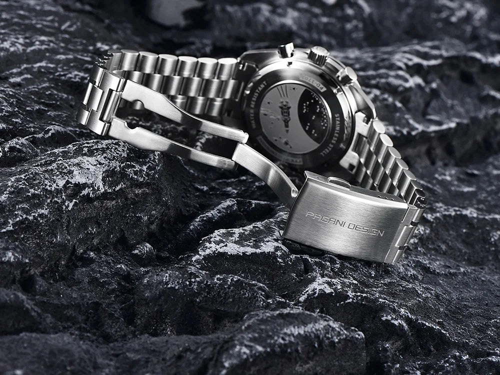 PAGANI DESIGN New AR Sapphire Quartz luxury men's watches 500 vitometer Circle Sport M 100 waterproof chronograph 316L all-steel Japan Movt Luminous man Watch