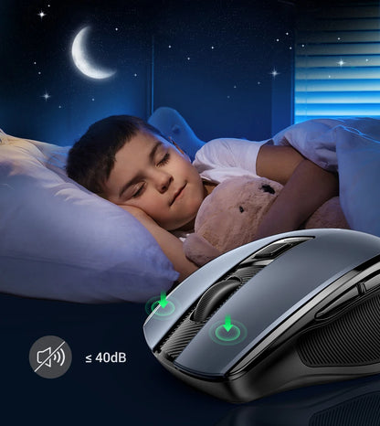 UGREEN belaidė pelė Bluetooth5.0, ergonomiška 4000DPI pelė su 6 tyliais mygtukais, skirta MacBook, planšetėms, nešiojamiesiems kompiuteriams, kompiuteriams ir PC, 2.4G pelė