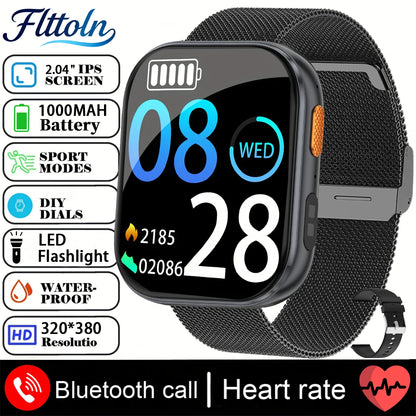 New 1000mAh Battery Smart Watch Women Heart Rate Sleep Monitoring Bluetooth Call IP68 Waterproof Smartwatch Men For Android IOS