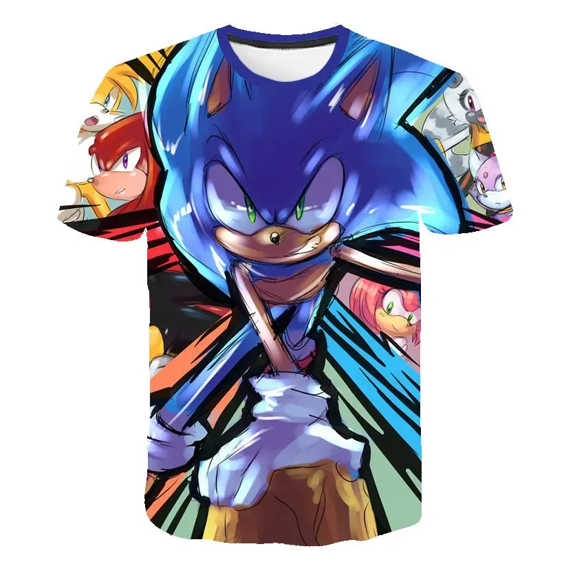 Men T Shirt Women Tee Boys Girls Top Adults Children Parent Child quick dry kid Tshirts Sonic Cartoon Anime Game 3D Print Tops
