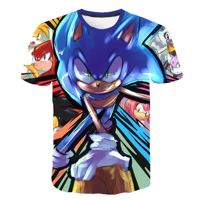 Men T Shirt Women Tee Boys Girls Top Adults Children Parent Child quick dry kid Tshirts Sonic Cartoon Anime Game 3D Print Tops