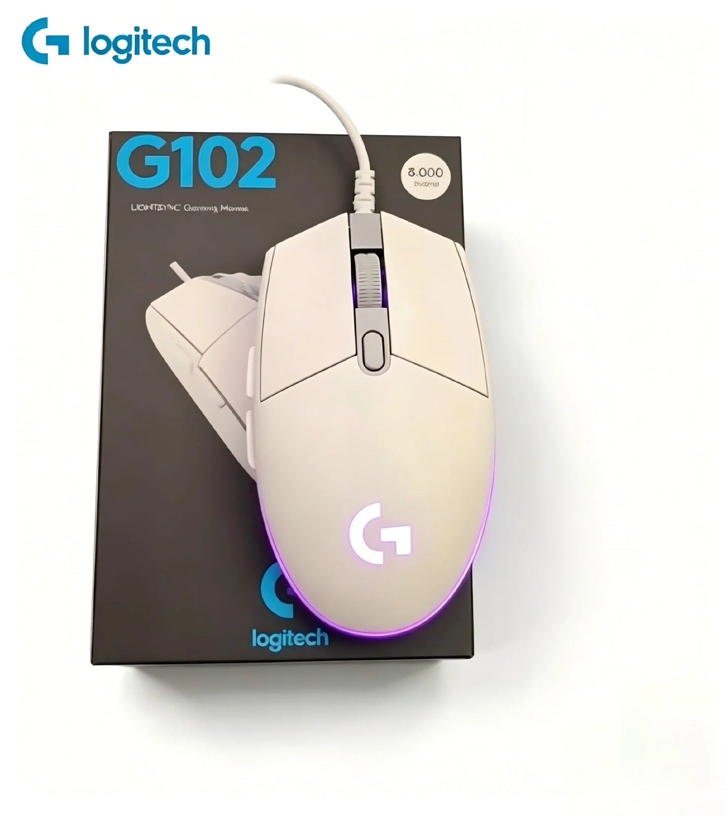 Mouse de gaming cu fir Logitech G102, efect optic, 8000DPI, pentru esports, mouse cu fir G102 USB pentru PC