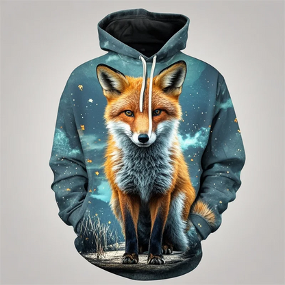 Autumn Fox Animal Graphic 3D Print Hoodies Women Men Fashion Long Sleeve Hooded Sweatshirts Streetwear Pullovers Female Clothing