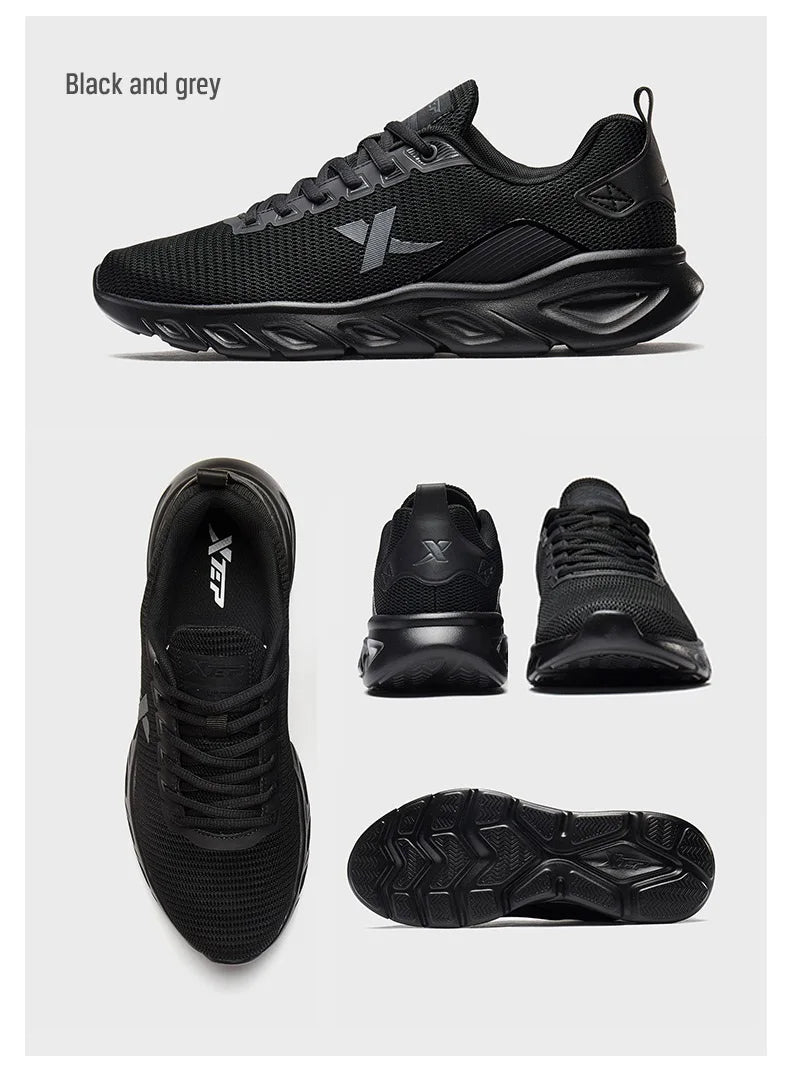 Zapatillas de running Xtep para hombre 2025 primavera, zapatillas deportivas absorbentes del sudor, resistentes al desgaste y estables, sneakers deportivos 880119115131