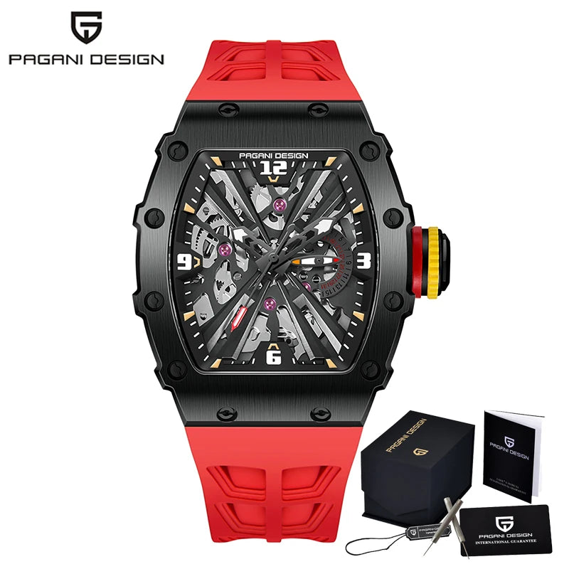 PAGANI DESIGN PD1738 Men Quartz Watches 42MM VH65 Black Case Sapphire Stainless Steel 50M Waterproof Wristwatch Watch for Men