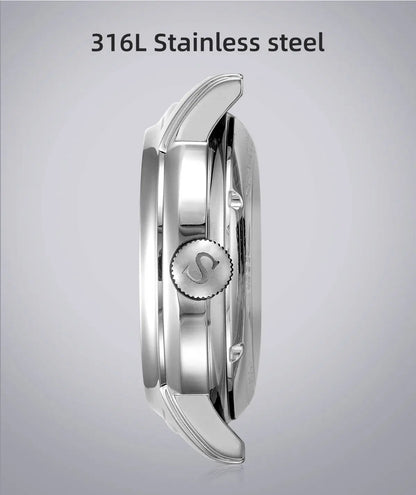 2025 New Seagull Men's Watch Automatic Mechanical Wristwatch Multi-Function Hollow Flywheel Business Simple Watch D819.622