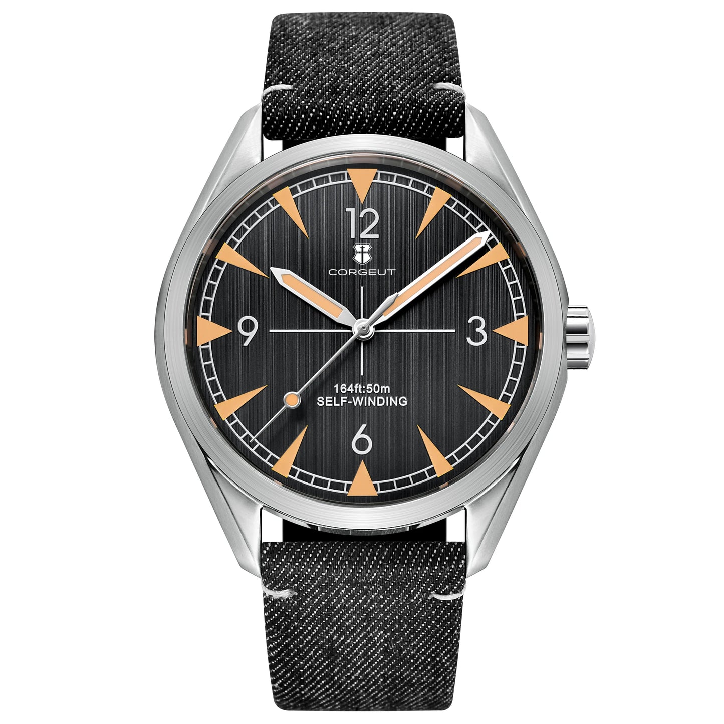Corgeut 41mm Men's Clock Automatic Relogio Masculino Japan Movt Mechanical Sapphire White Black Blue Dial Steel Band Men's Watch
