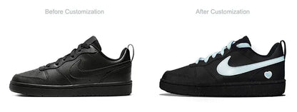Custom Sneakers Nike Court Borough Retro Black Warrior Splash Ink Galaxy Dream Women's Skate Shoes
