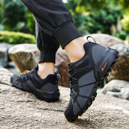 Herenwandelschoenen voor alle terreinen – outdoor sportschoenen van ademend mesh, antislip en slijtvast, voor wandelen en fietsen outdoor