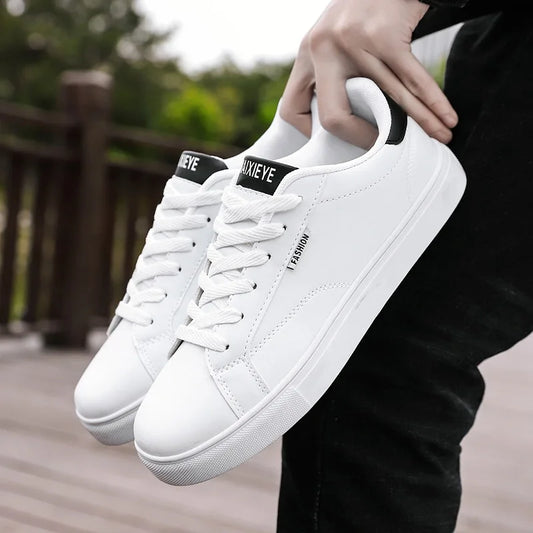 Zapatillas casuales de skate para hombre, blancas, para exteriores y ocio, transpirables, para caminar, planas, Chaussure Homme 39-48