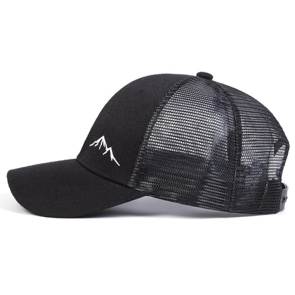 Unisex Minimalist Mountain Embroidery Baseball Net Caps Spring and Summer Outdoor Adjustable Casual Hats Sunscreen Hat