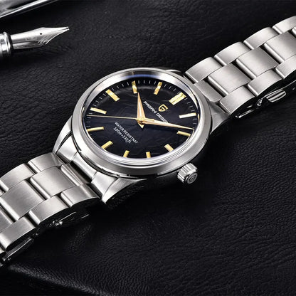 Pánské hodinky PAGANI DESIGN 40 mm, japonský quartzový strojek TMI VH31, luxusní/obchodní styl, safírové sklo, nerezová ocel 316L, vodotěsné do 100 m