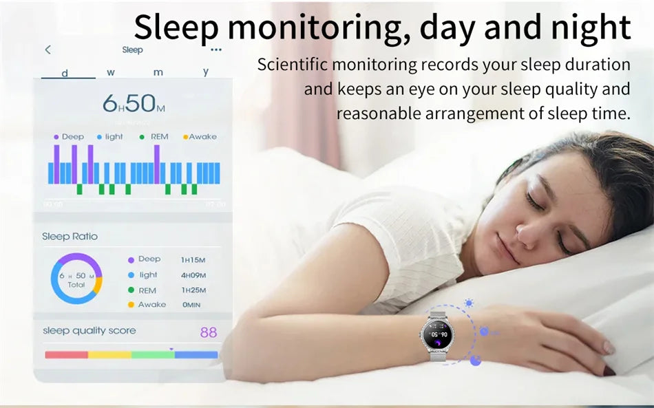 AMOLED Screen Smart Watch Heart Rate Blood Oxygen Fashion Ladies Bracelet 2023 Bluetooth Call Smartwatch Womoen For Android IOS