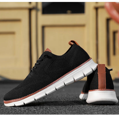 New men's large-sized casual shoes - Fly-Weave mesh breathable sports shoes, lightweight and slip-resistant men's shoes