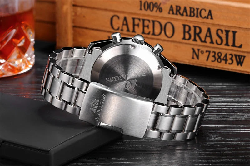 PAULAREIS P Brand Luxury Men Mechanical Watches Calendar Business Watch Men's Sports Waterproof Stainless Steel Automatic Watches