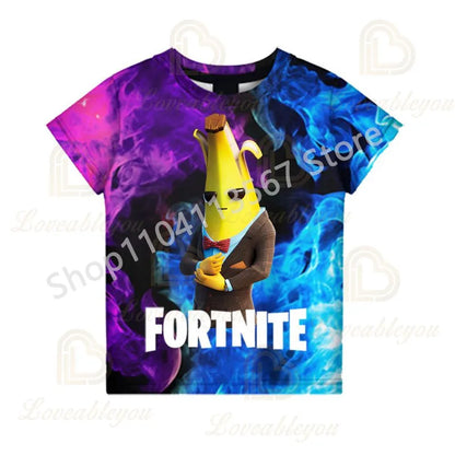 F-Fortnited T-Shirt für Jugendliche – Battle-Game-Shirt für Erwachsene, kurzärmeliges Sommer-T-Shirt für Teenager, Jungen und Mädchen