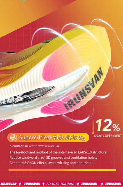 IRUNSVAN Rehuo 1.0 Ténis de Corrida com Placa de Carbono de Comprimento Total, Maratona, Ultra-Leves, Homem 24028