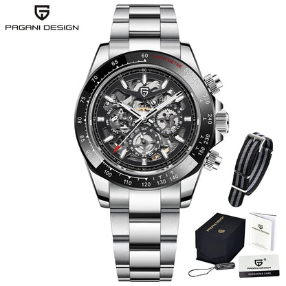 PAGANI DESIGN Men‘s Automatic Mechanical Watch Stainless Steel Waterproof Sport 10Bar Luxury Casual Watch for Men Reloj Hombre
