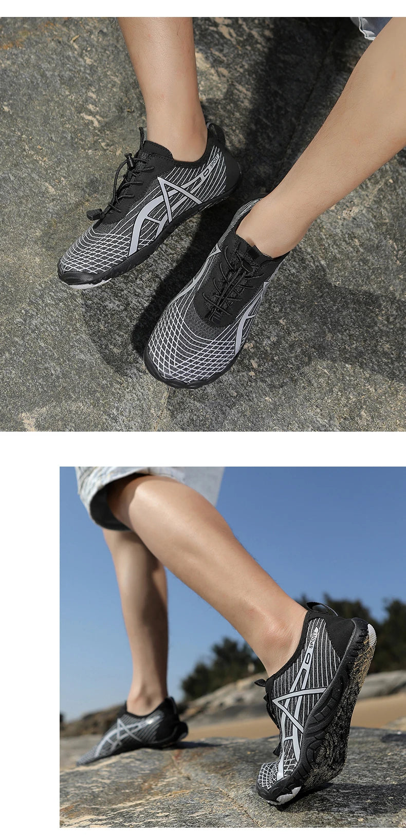 Aqua Shoes for Men, Water Shoes, Barefoot Beach Shoes, Unisex Quick-Dry Outdoor Wading Shoes, Gym Training Footwear Sneakers Size 35-46