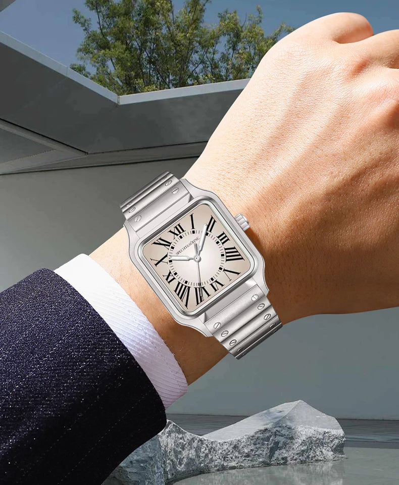 2025 New 34MM Specht & Söhne Quartz Watches Japan VH31 Movt Sapphire Blue Color Ultrathin Stainless Steel Relogio Masculino