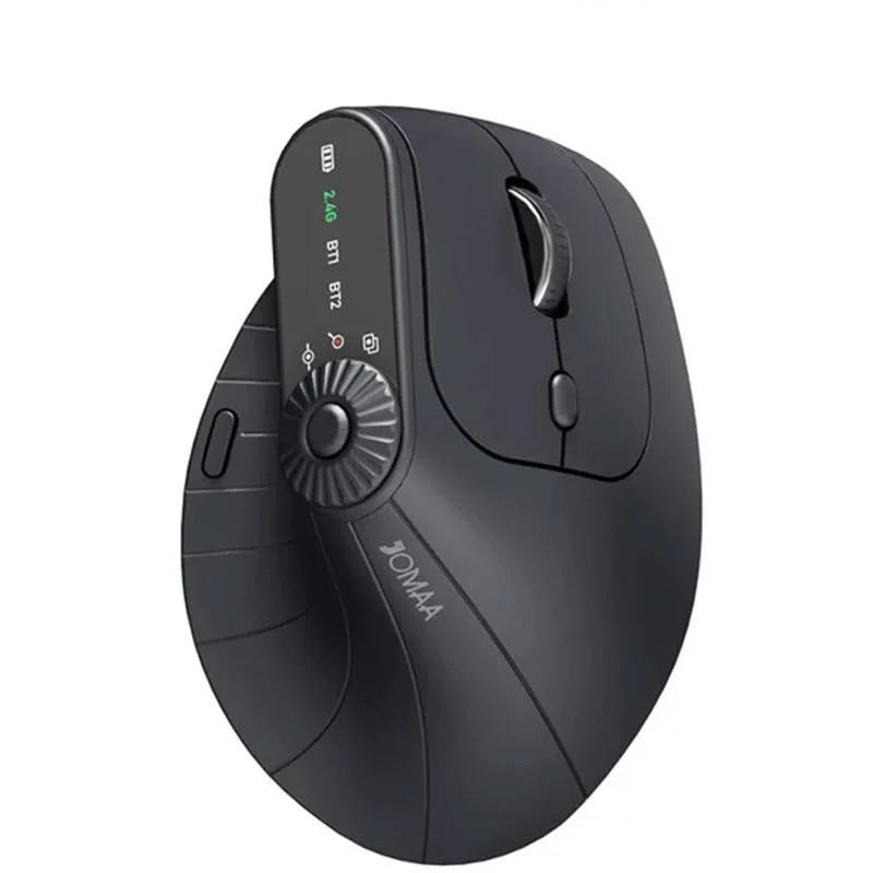 Rato gaming vertical sem fios ergonómico 2.4GHz BT RGB, modo duplo, para portátil, computador de secretária e escritório, silencioso