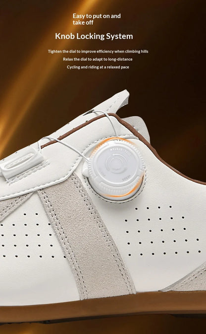 Women's Non-Lock Mountain Bike Shoes, No Cleats, Road Cycling RB Speed Rubber Sole Shoes, Men's Rubber Sole Cycling Shoes