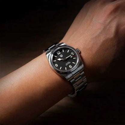Montre à quartz pour homme Watchdives WD1960S V2, style vintage, cadran crème, 36 mm, mouvement VH31 à trotteuse fluide, verre saphir bombé, étanche 10 ATM, aiguilles luminescentes, boîtier en acier inoxydable