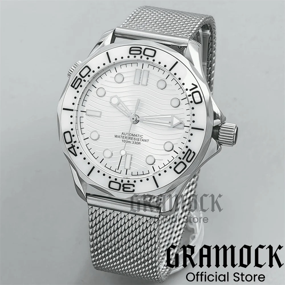 Gramock New 007 NTTD Wristwatch 41mm Men Mechanical Watch Automatic Watch Domed Sapphire Glass Luminous Diving Steel NH35/PT5000