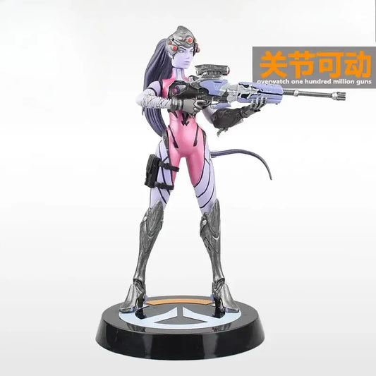 Estátua de Jogo Overwatch De Pioneer Black Lily Hand Blizzard, Modelo de Exposição com Acessórios Ajustável e Articulável