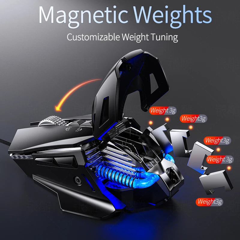 Kabelgebundene RGB-Esports-Gaming-Maus mit Hintergrundbeleuchtung, 200-7200 DPI einstellbar, USB-Kabelanschluss für PC, Laptop und FPS-Spiele