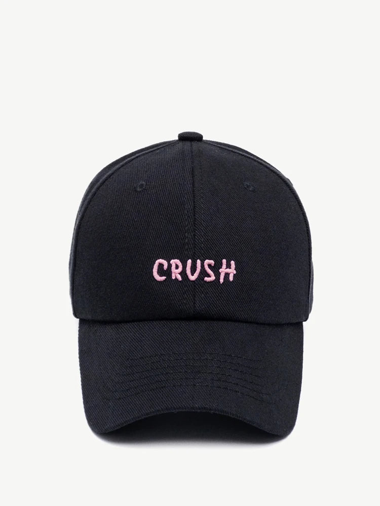 Unisex hímzett „crush” baseball sapka, fekete, hímzett kezdőbetűkkel, „dad hat”, 100% pamut, négy évszakra alkalmas baseball sapka