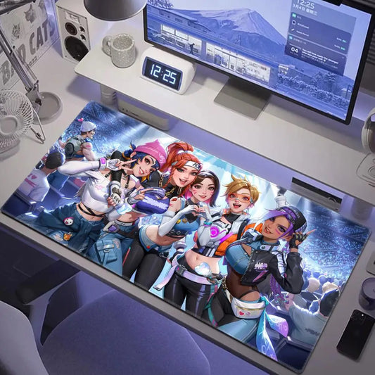 Tapete de Rato Gaming XXL HYBXAXC Sexy Anime Girls em Borracha Macia para Laptop, Escritório, Computador, Overwatch e Teclado
