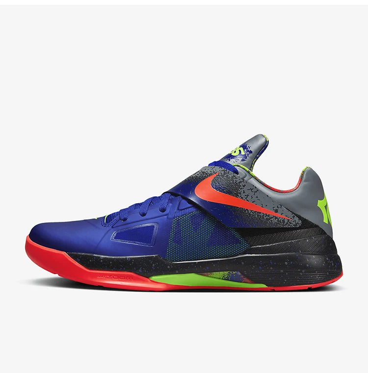Nike Genuine KD 4 NERF Men's Low Cut Shock-Absorbing Practical Basketball Shoes FQ8180-400