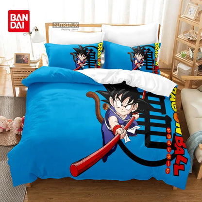Japanese Anime Dragon Ball Duvet Cover Goku Bedding Sets For Boys Kids Teens Quilt Cover Pillowcases Children Christmas Gift